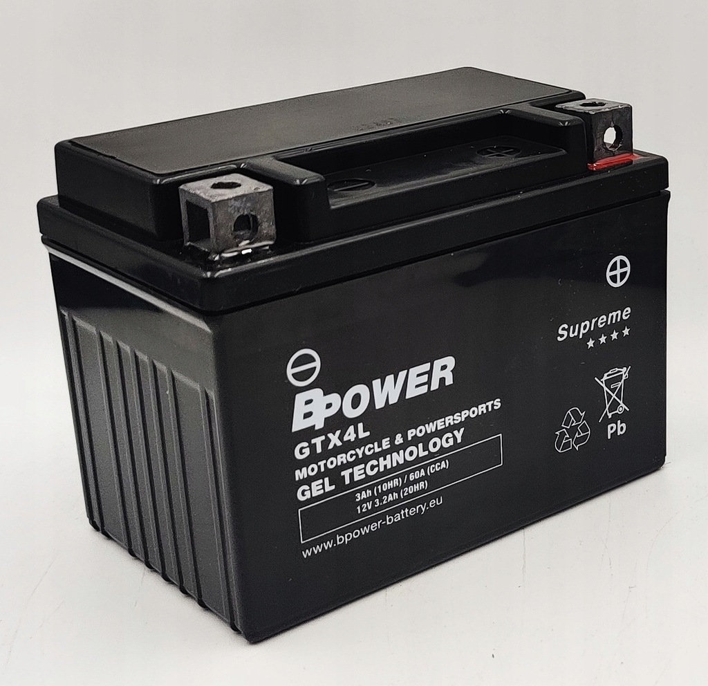 Akumulator BPower GTX4L 12V 3AH 60A P+