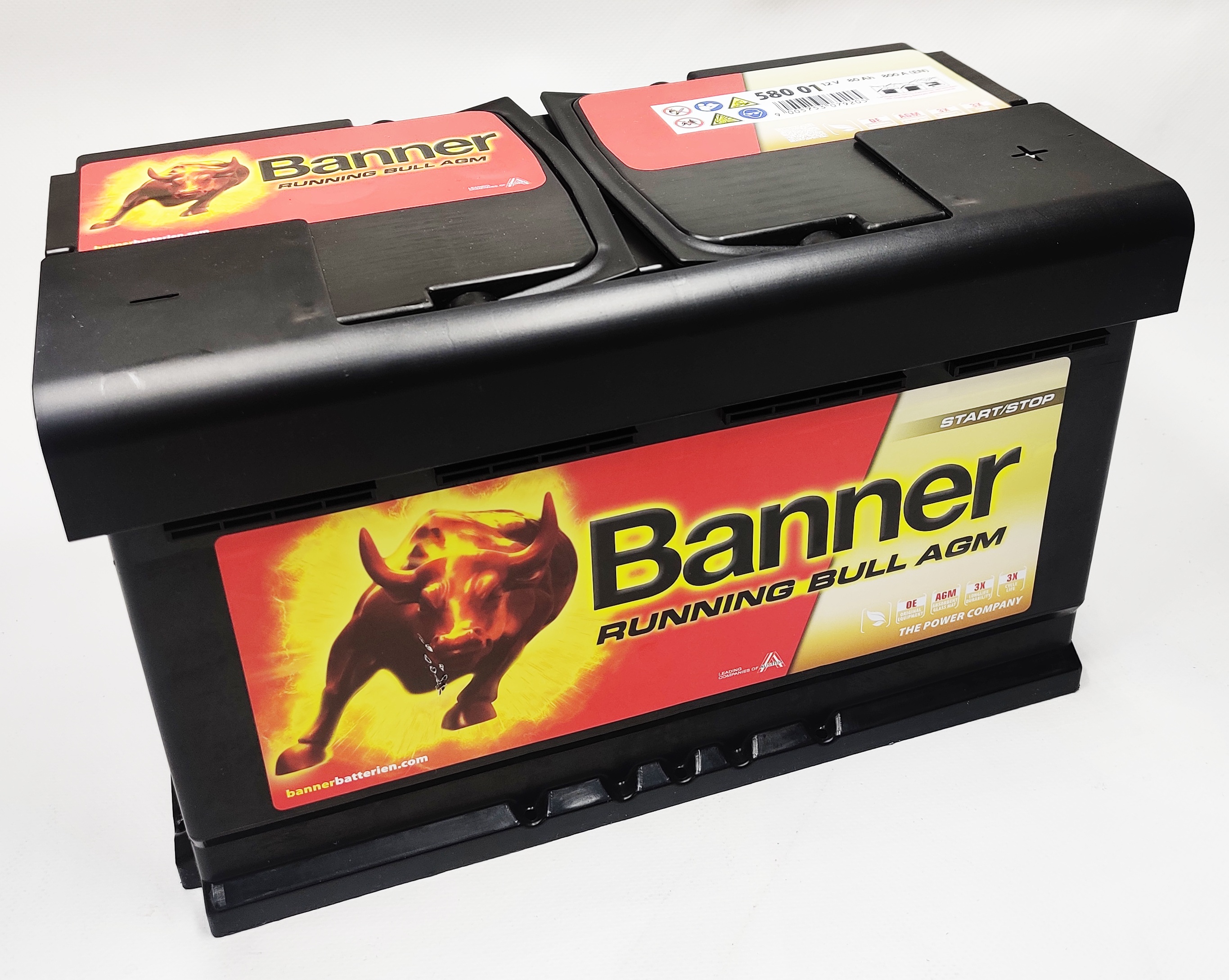 Akumulator Banner 58001 AGM 12V 80AH 800A P+