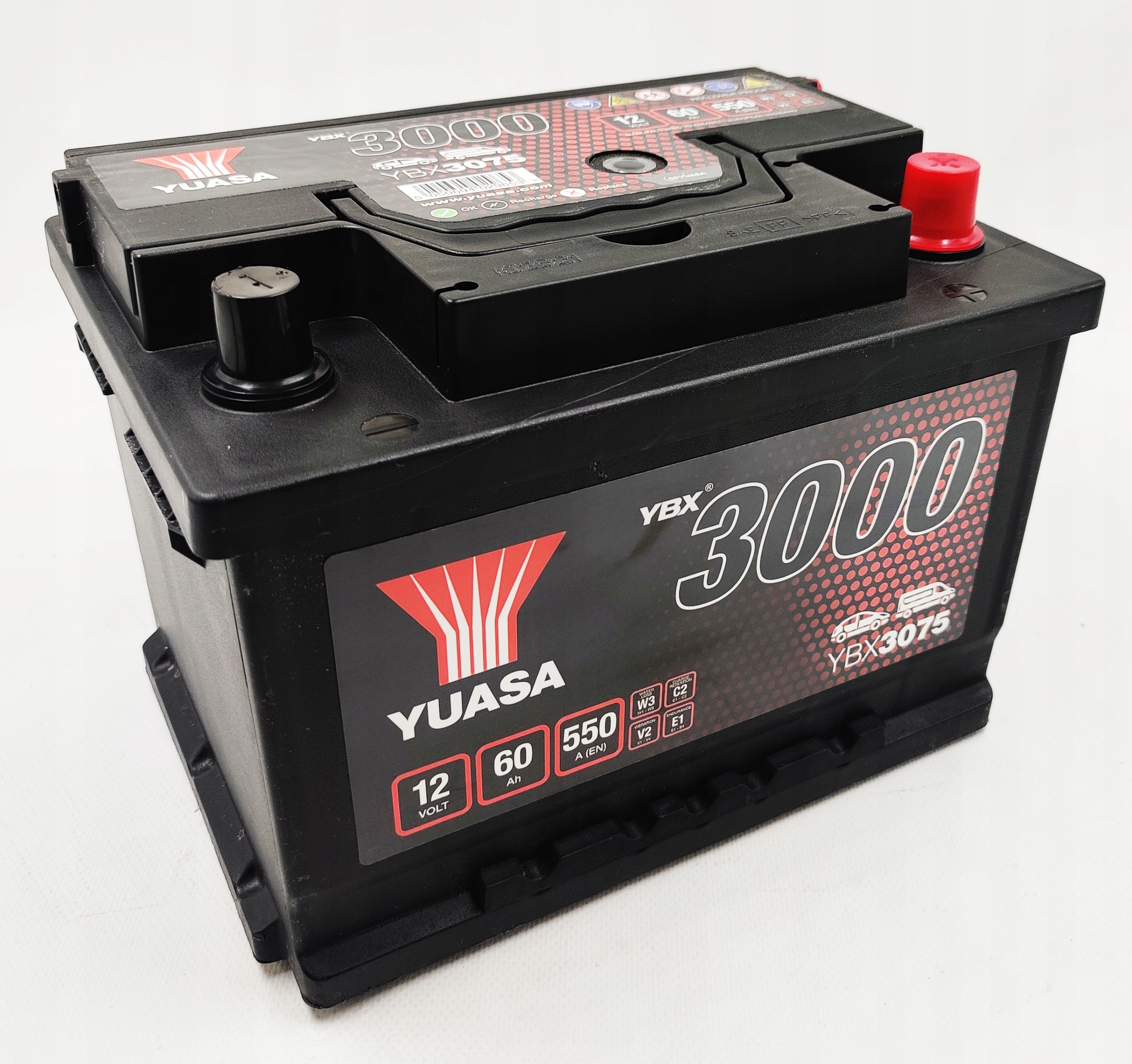 AKUMULATOR YUASA YBX 3075 12V 60AH 550A