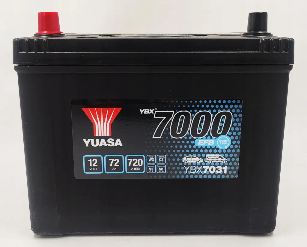AKUMULATOR YUASA YBX 7031 EFB 12V 72AH 720A L+ - Akumulatory