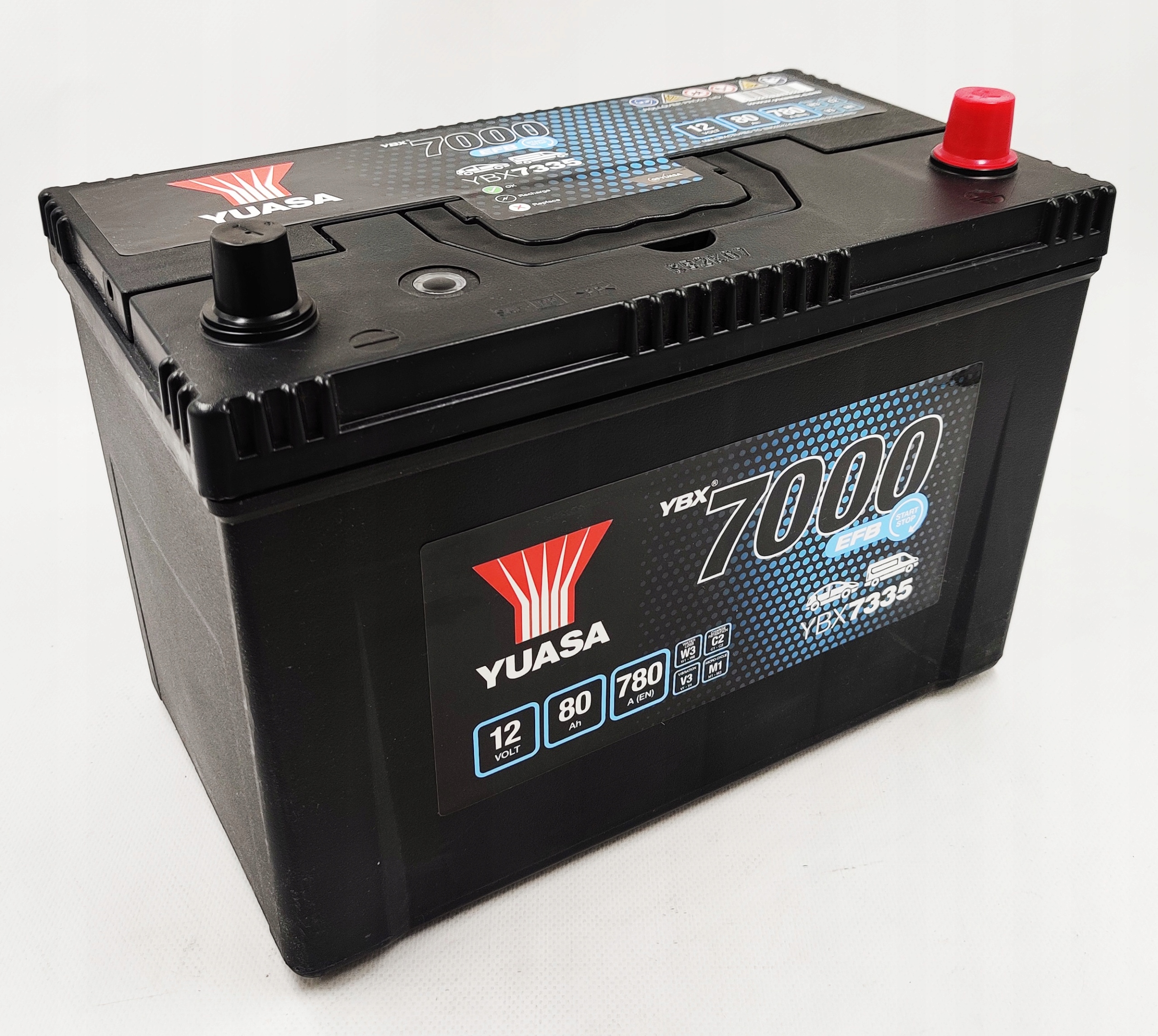 AKUMULATOR YUASA YBX 7335 EFB 12V 80AH 780A