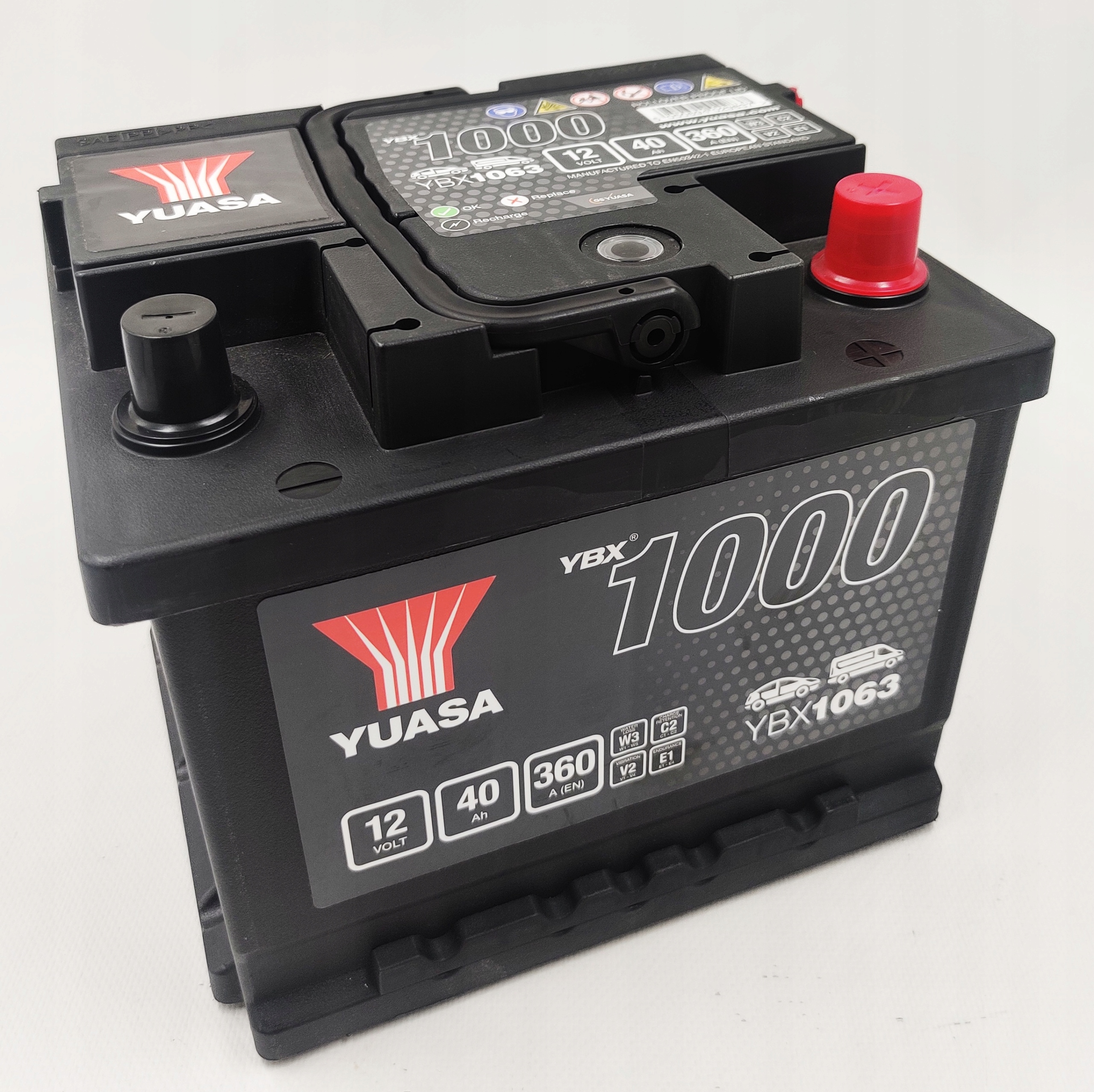 AKUMULATOR YUASA YBX 1063 12V 40AH 360A