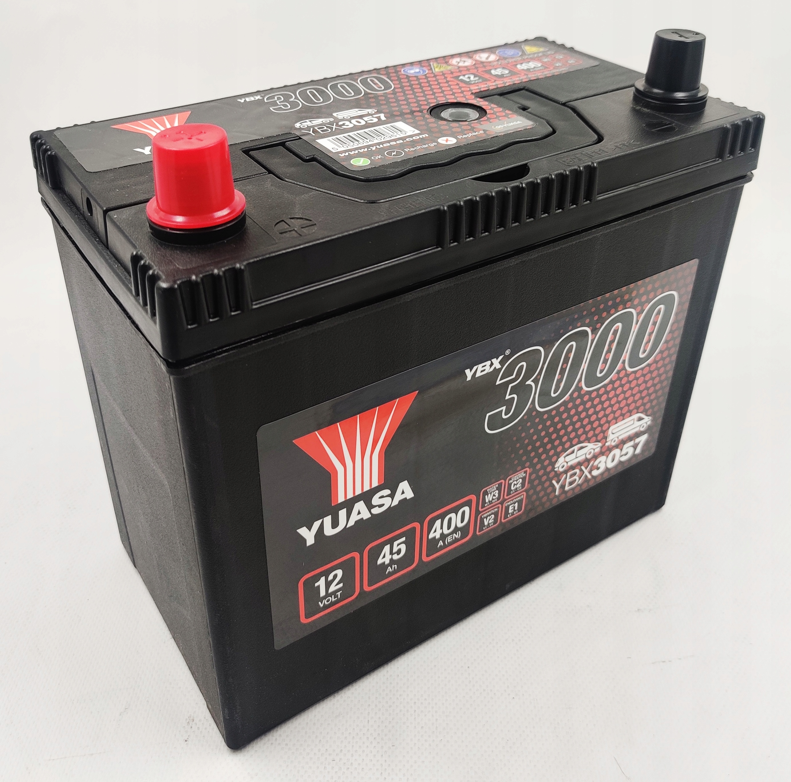 AKUMULATOR YUASA YBX 3057 L+ 12V 45AH 400A